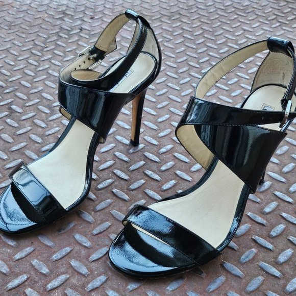 Charles David Women Heel Black Patent Leather Upper Sandal Strappy Shoes Size 7 - Picture 4 of 11